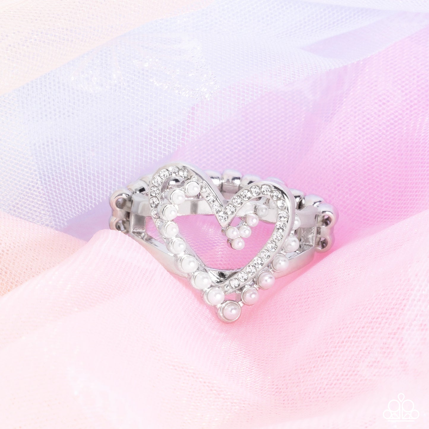 Just a Crush White Pearl Heart Ring