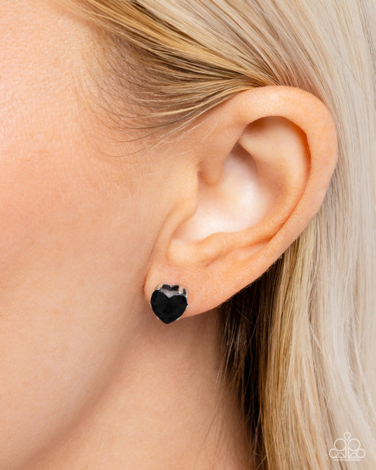 Sweetheart Stunner Black Heart Earrings