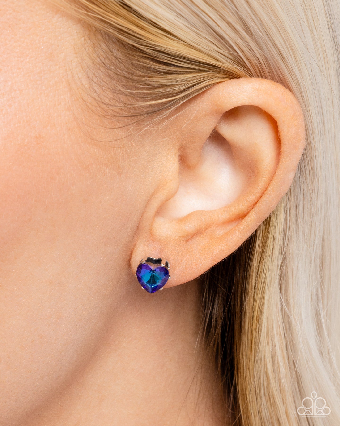 Sweetheart Stunner Blue Heart Earrings