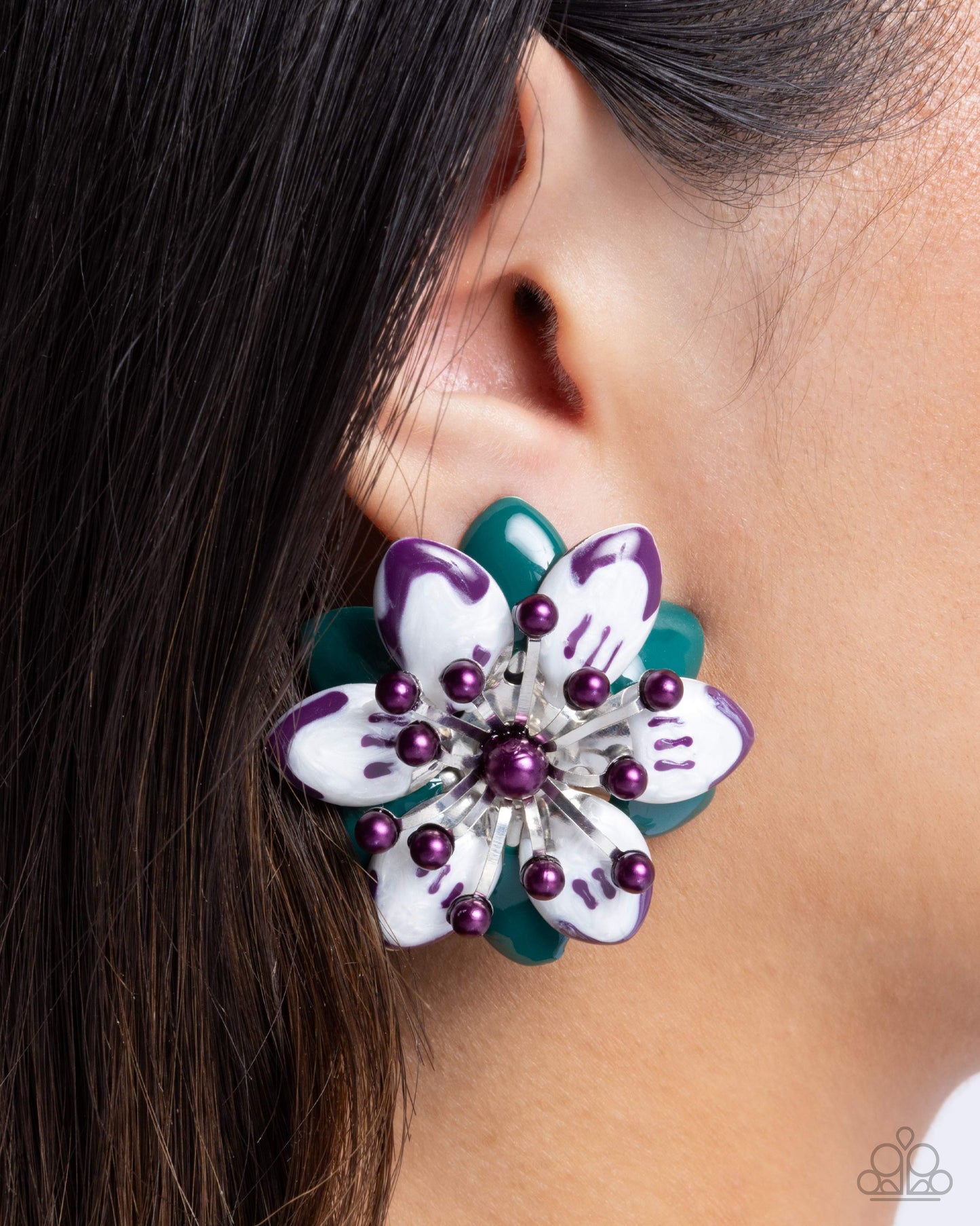 Dimensional Dowry Multi Floral Earrings