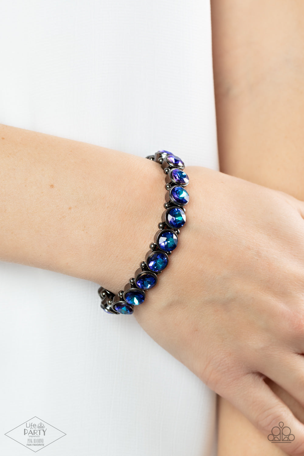 Sugar Coated Sparkle Blue Multi Oil Spill Bracelet