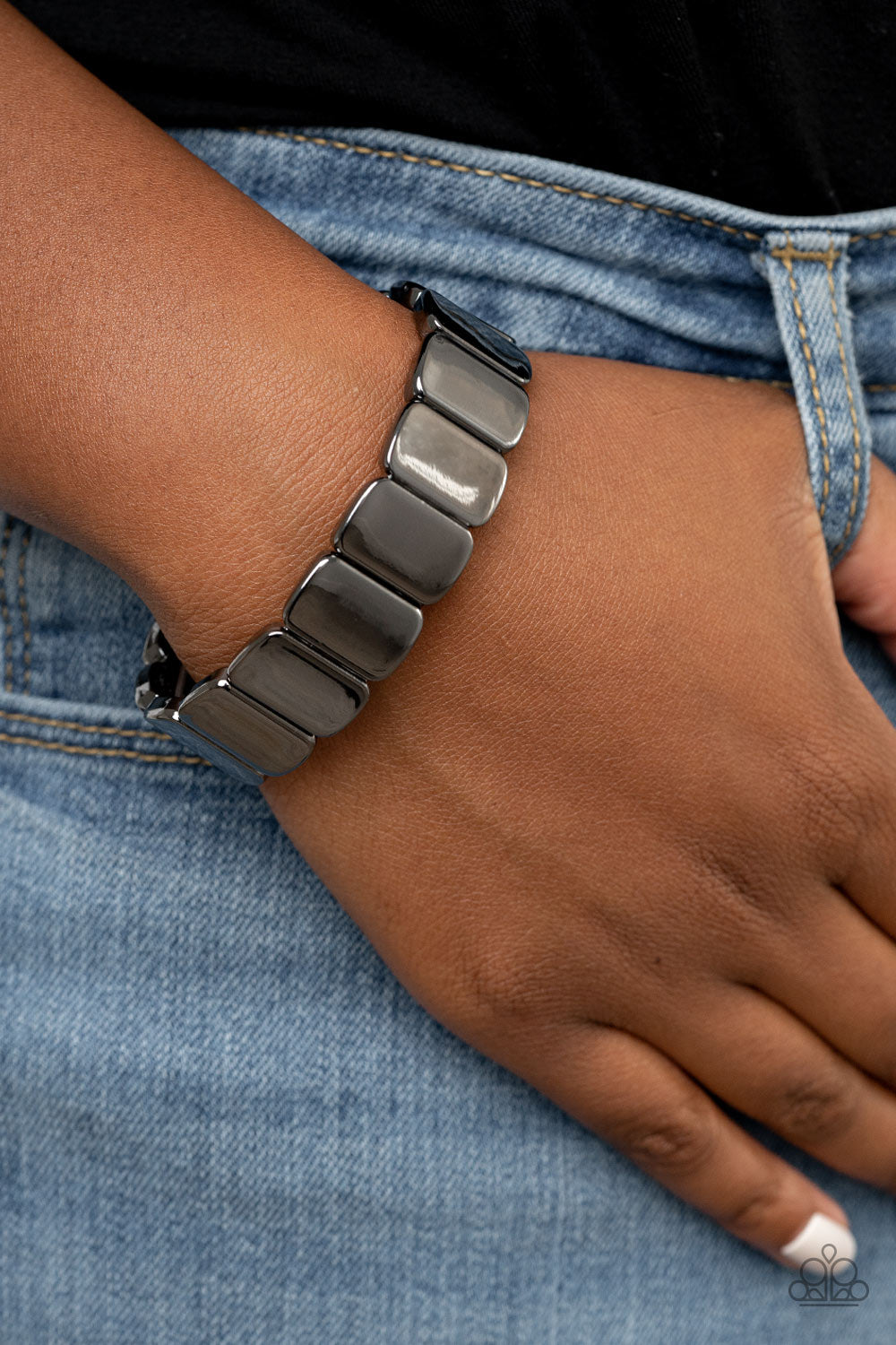 Retro Effect Gunmetal Bracelet