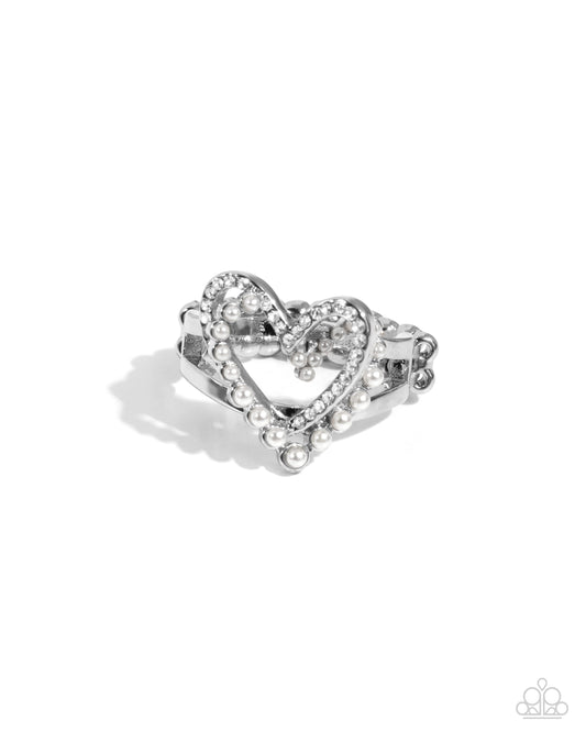 Just a Crush White Pearl Heart Ring