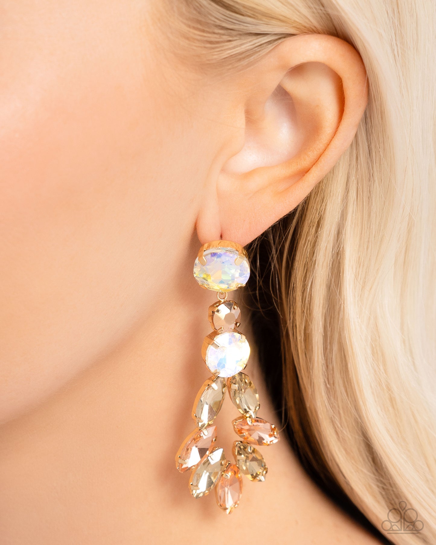 Cascading Cache Gold Earrings