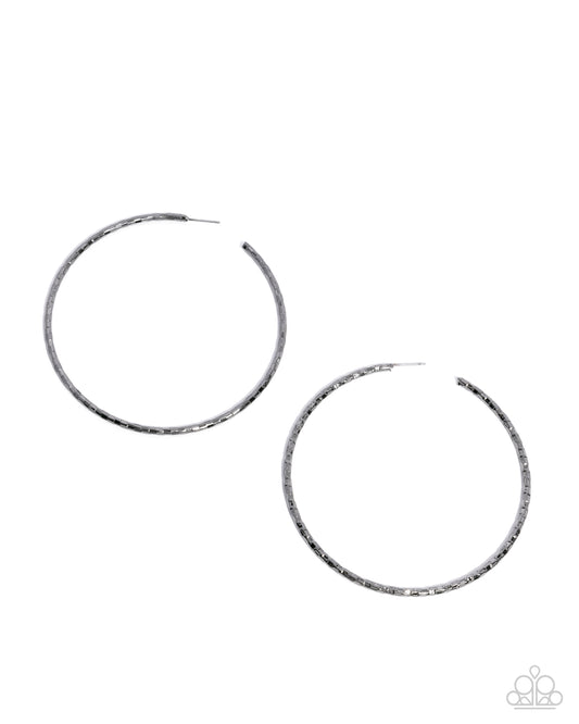 Closer To Chic Gunmetal Hoops