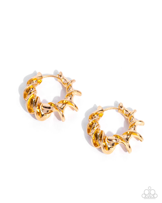 Corkscrew Chic Gold Hoops