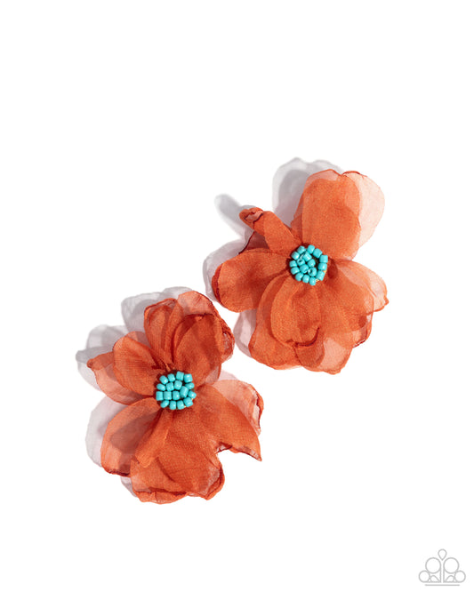 Part Of Your World Orange Floral Earrings