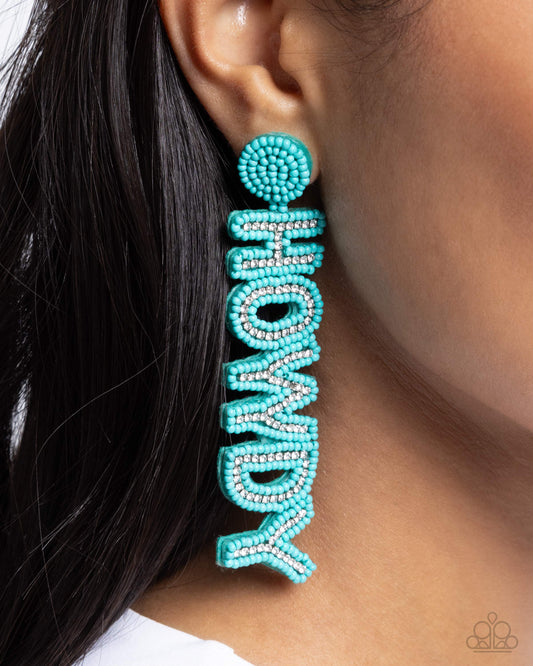 Howdy Headline Blue Earrings