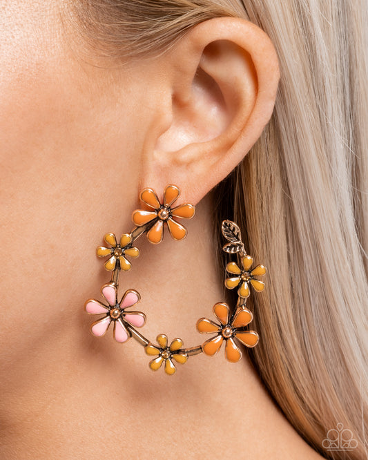 Wreathed Welcome Gold Floral Earrings