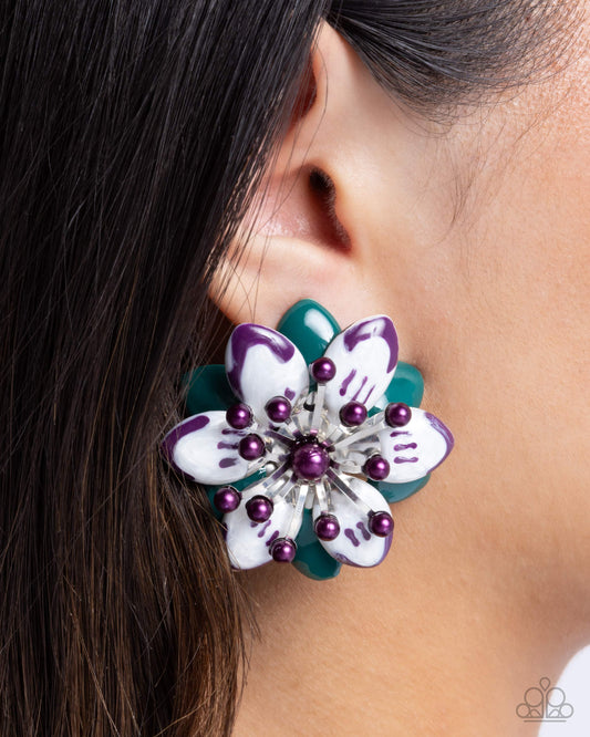Dimensional Dowry Multi Floral Earrings