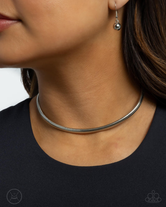 Captivating Choker Silver Necklace