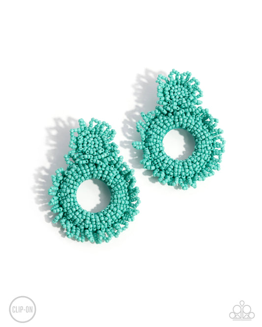 Explosive Energy Blue Clip On Earrings