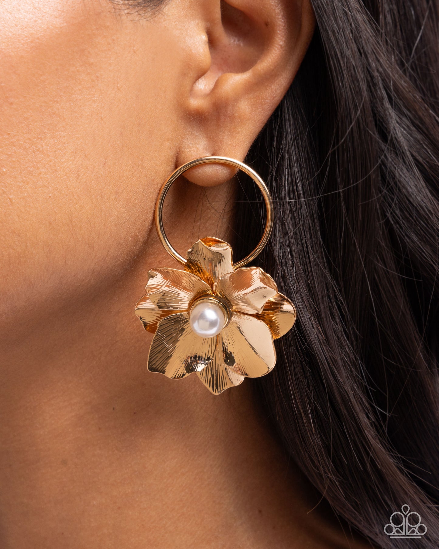 Backyard Bling Gold Floral Earrings