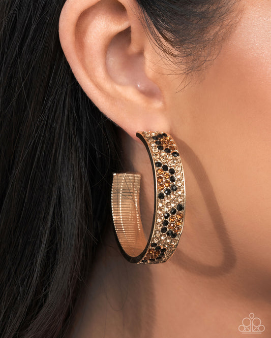 Cheetah Clique Gold Hoops