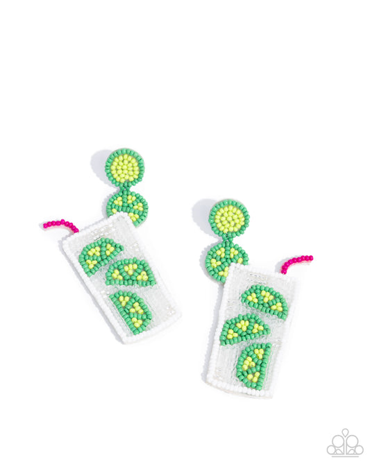 Lavish Limes Green Earrings