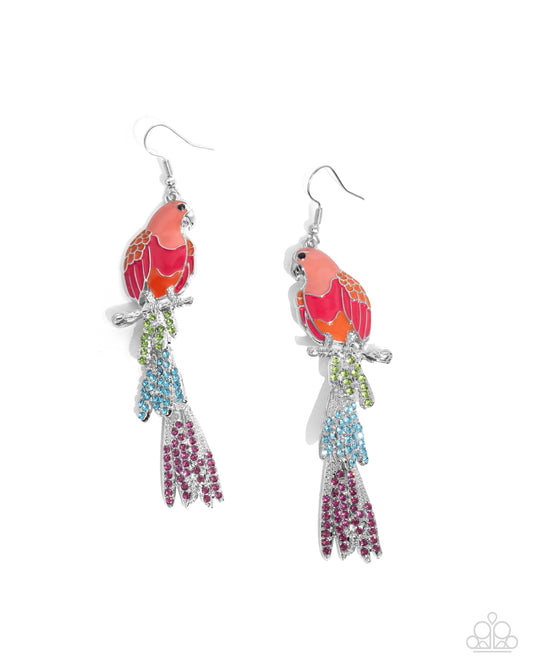 Parrot Pull Orange Earrings