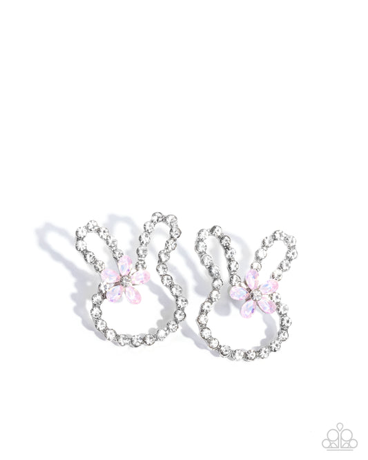 Bunny Backdrop Pink Earrings