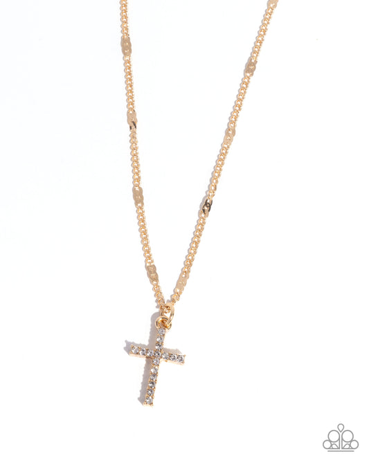 Endless Faith Gold Cross Pendant Necklace