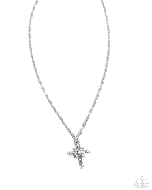 Graceful Glory Silver Cross Necklace