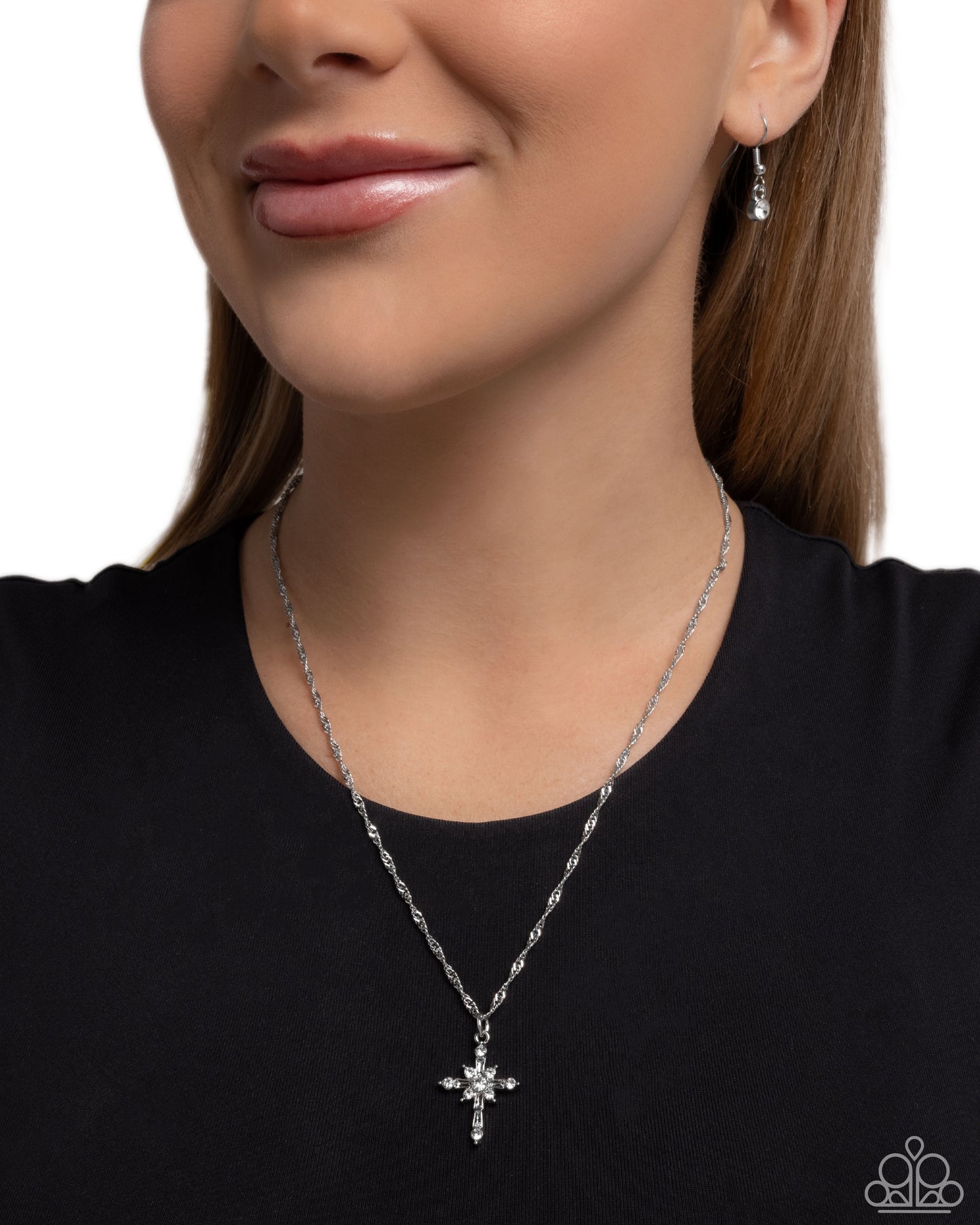 Graceful Glory Silver Cross Necklace