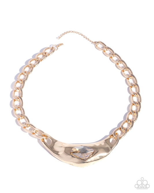 Peak of Pizzazz Gold Necklace
