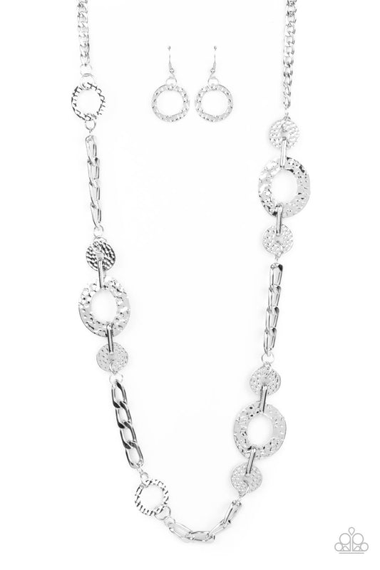 Mechanically Metro Long Silver Necklace