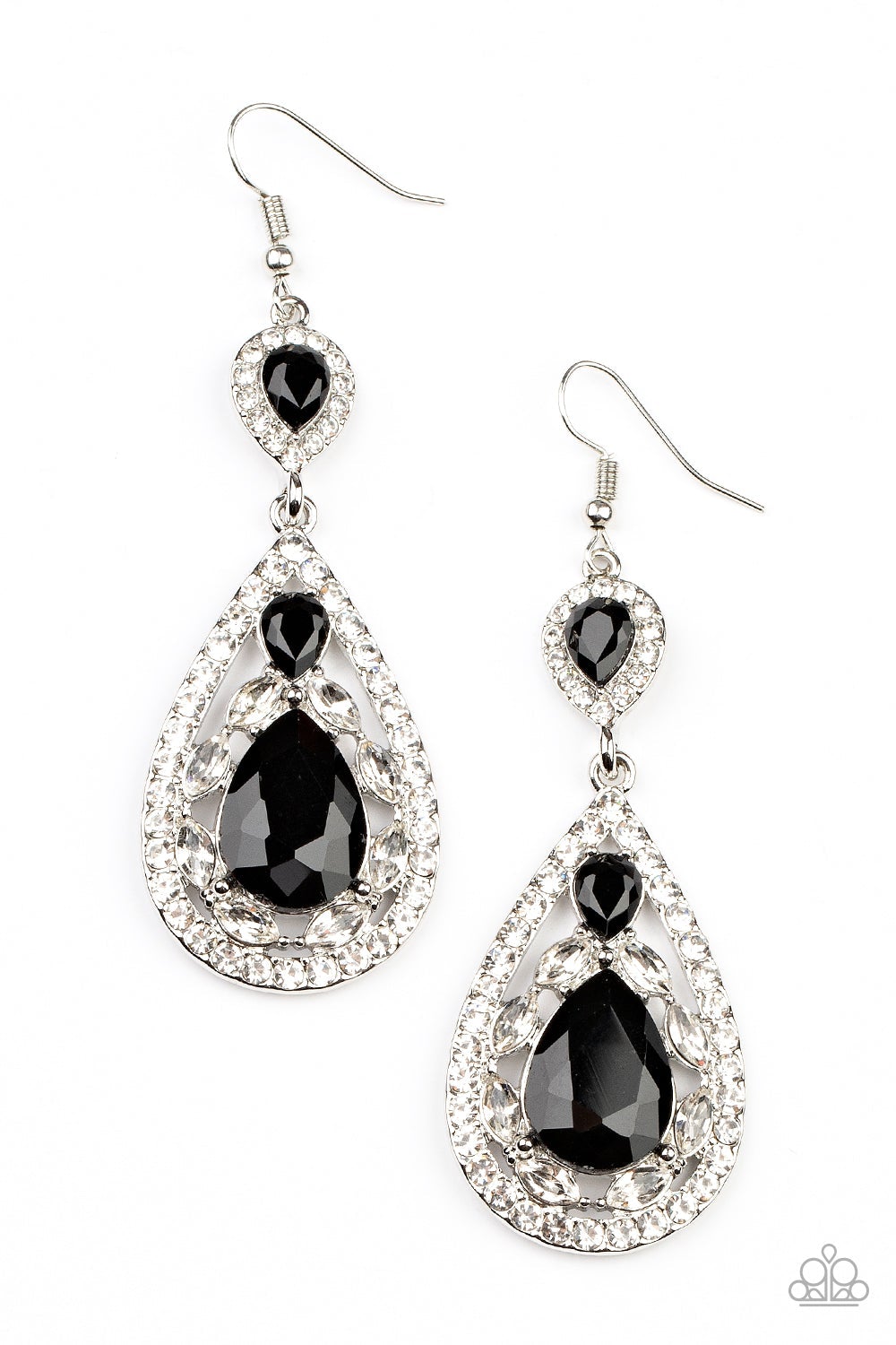 Posh Pageantry Black Life of the Party Earrings