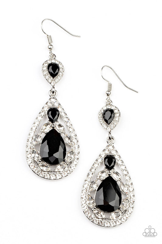 Posh Pageantry Black Life of the Party Earrings