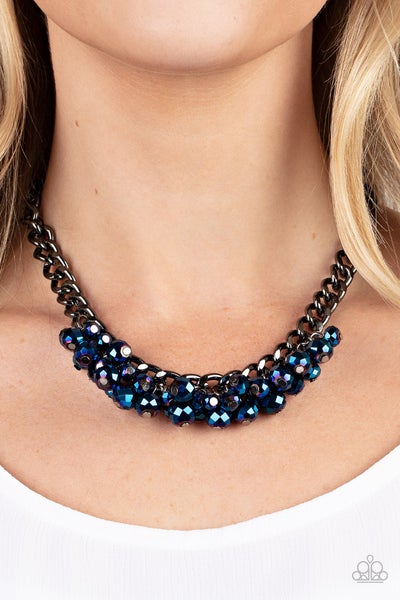 Galactic Knockout Blue Multi Necklace