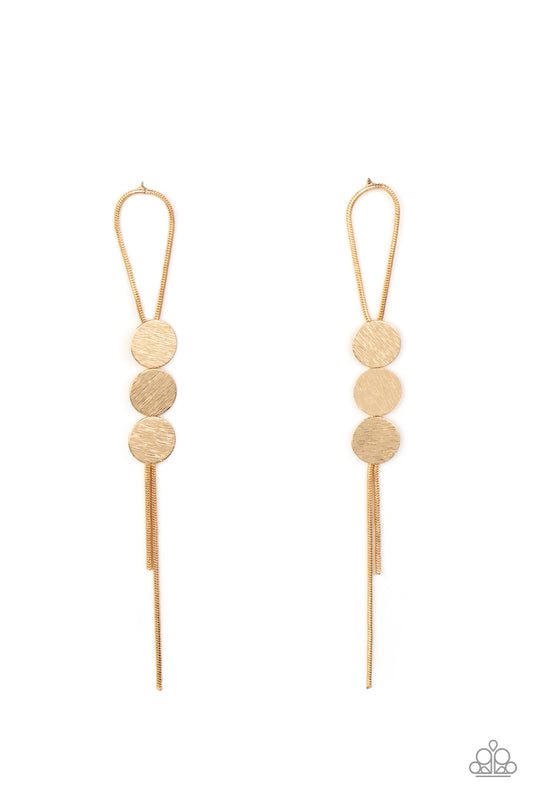 Bolo Beam Gold Earrings