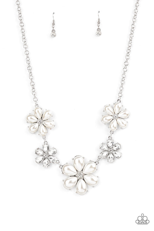 Fiercely Flowering White Life of the Party Necklace