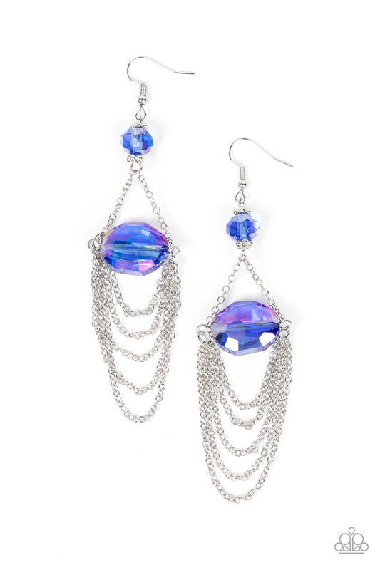 Ethereally Extravagant Blue Oil Spill Earrings