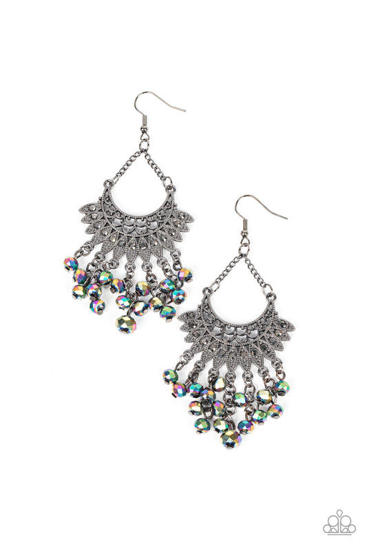 Chromatic Cascade Multi Oil Spill Earrings