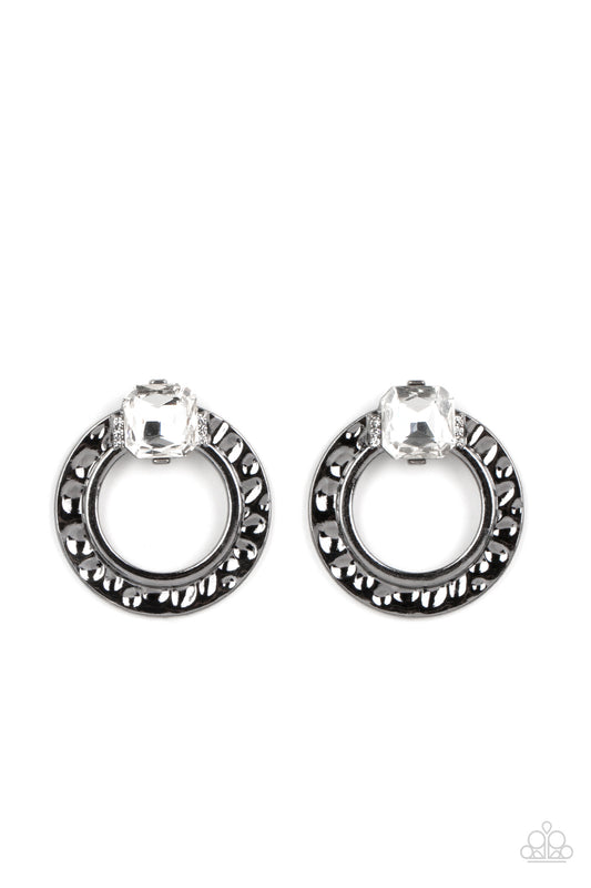 Smoldering Scintillation Gunmetal Earrings
