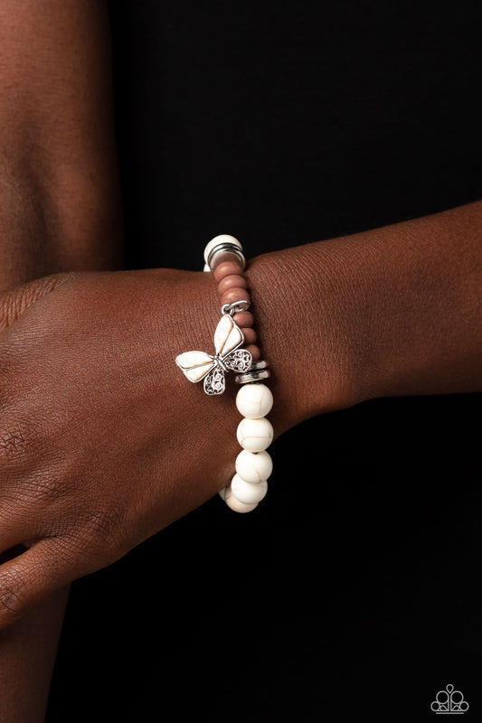 Bold Butterfly White Bracelet