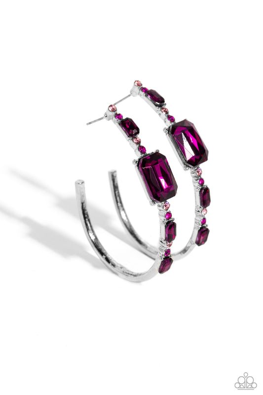 Elite Ensemble Pink Rhinestone Hoops