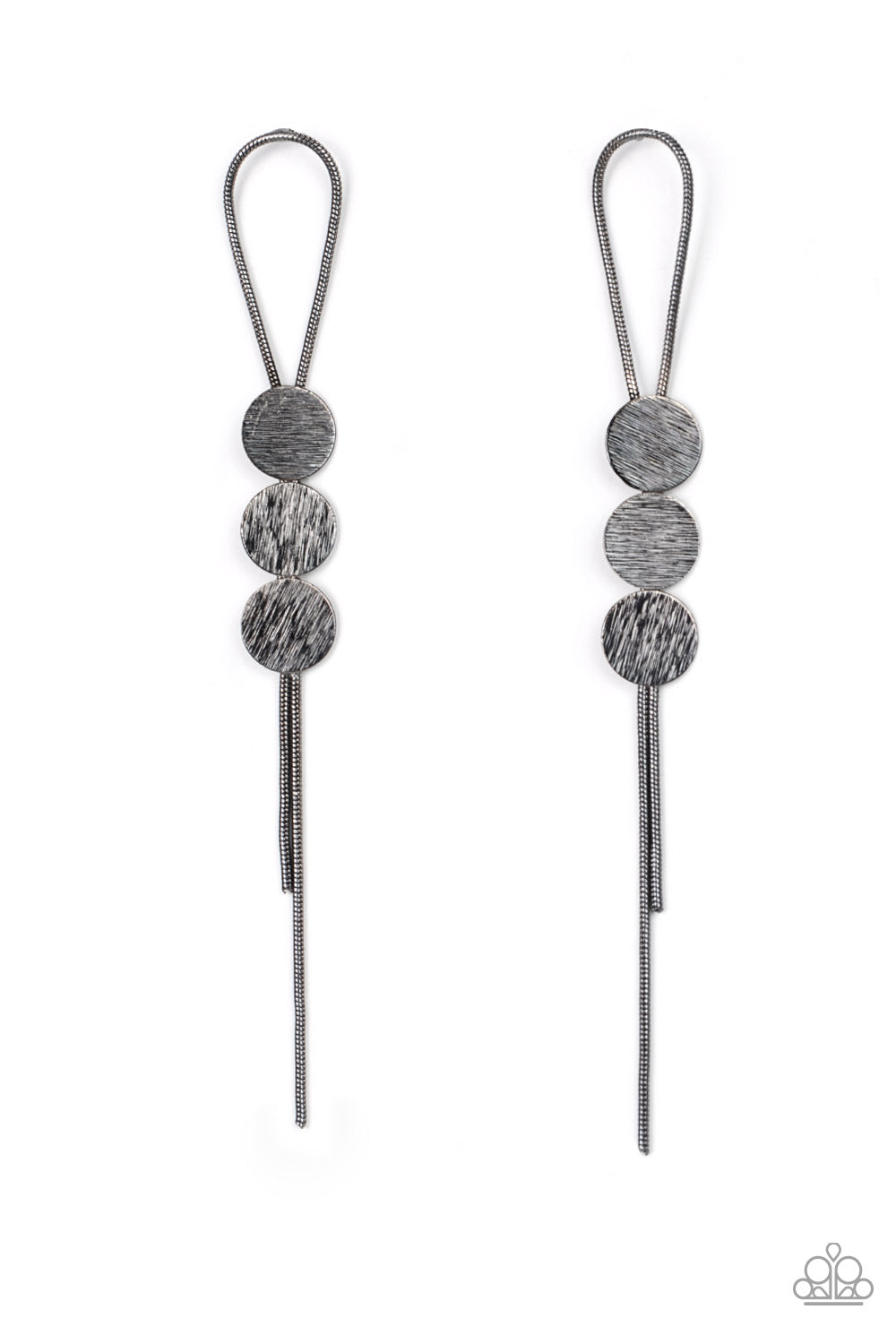 Bolo Beam Gunmetal Earrings