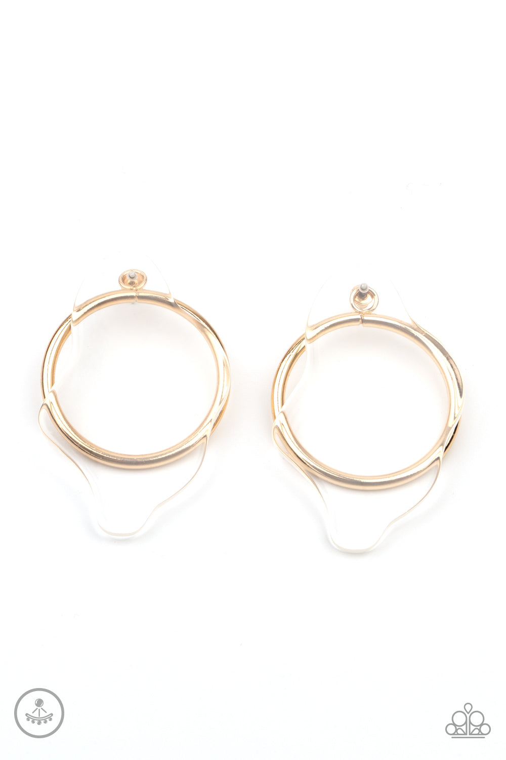 Clear the Way Gold Acrylic Post Earrings