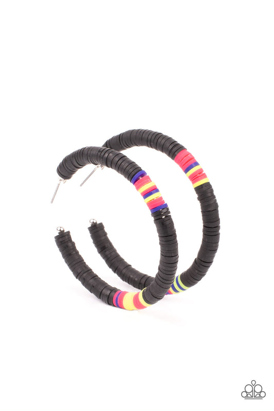 Colorfully Contagious Black Hoops