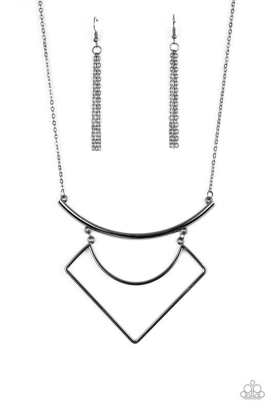 Egyptian Edge Gunmetal Necklace