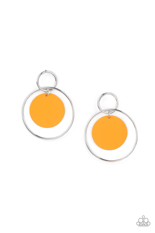 Pop, Look, and Listen Orange Earrings