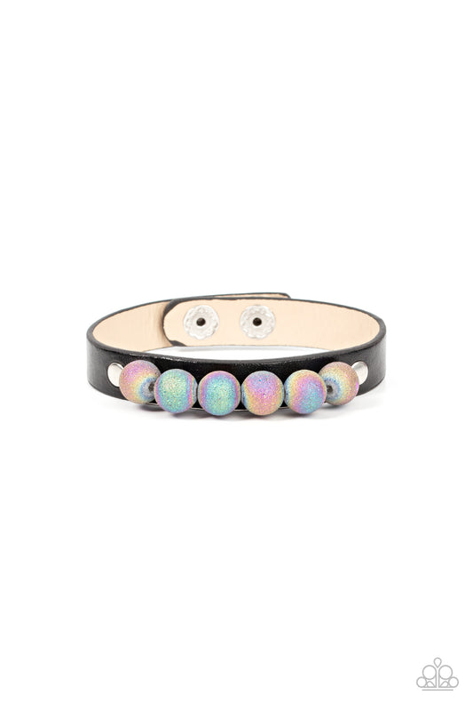 Saturn Safari Black Oil Spill Wrap Bracelet