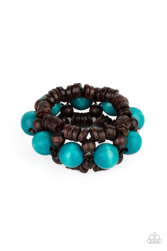 Tropical Temptations Blue Wood Bracelet