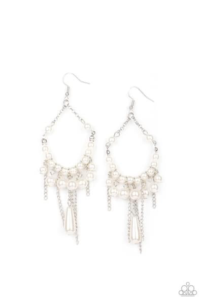 Party Planner Posh White Pearl Earrings